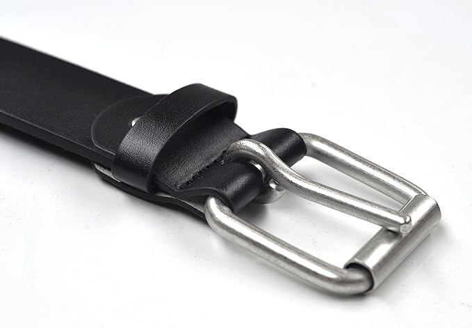 Mens 38mm Leather Smart / Casual Jeans Black Belt Size 32" - 36" Medium