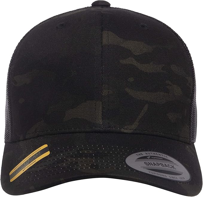 Yupoong YP Classics Retro Trucker Cap, Multicam Black, One Size