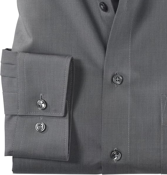 Olymp Luxor Men's Business Shirt, Extra Long Sleeve, Plain, Comfort Fit,Medium Grey 60, 2XL