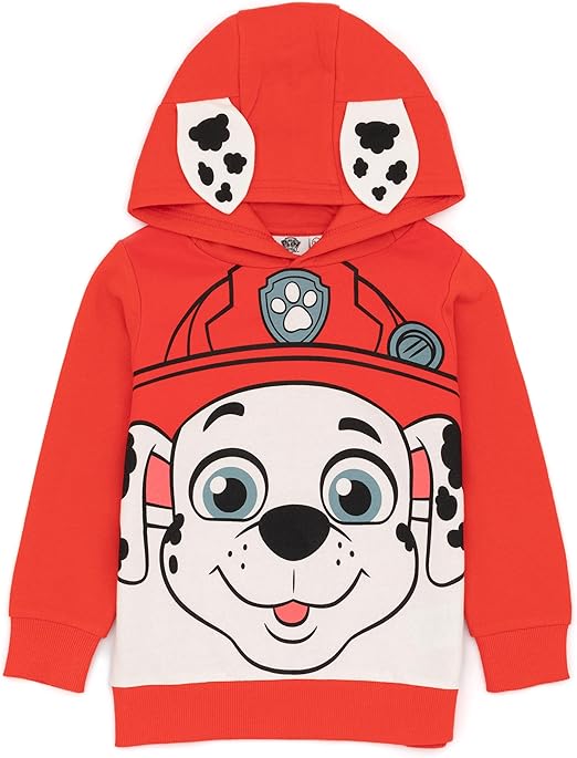 Paw Patrol Kids Hoodie | Boys Girls Chase Marshall Skye Everest OR Rubble Sweater Options | Yellow Navy Red Pink Blue Jumpers 3D Ears | Nickelodeon Merchandise, 3-4 Years
