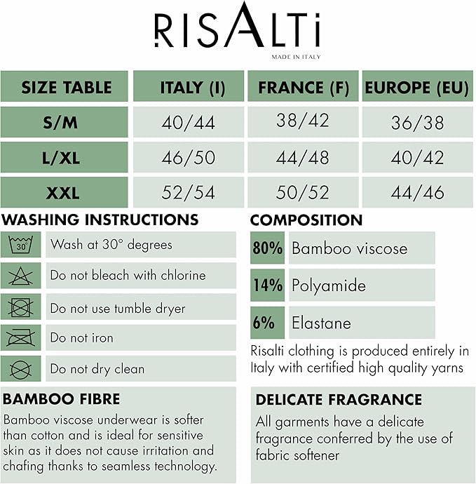 Risalti Bamboo Narrow-Shoulder Bras - Women's Seamless, Crop & Bralette Tops - Made in Italy, Black, S-M