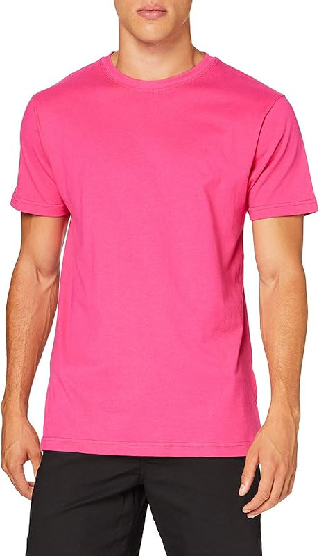 Build Your Brand Men's T-Shirt Round Neck, Hibiskus Pink, XXL