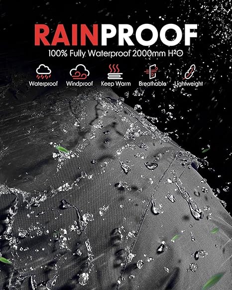 Victoper Waterproof Jackets Womens, Lightweight Windproof Portable Raicoats for women Quick Dry Two Pockets Packable Rain Jacket for Ladies Suitable for Outdoor Travel Hiking Camping Black, M