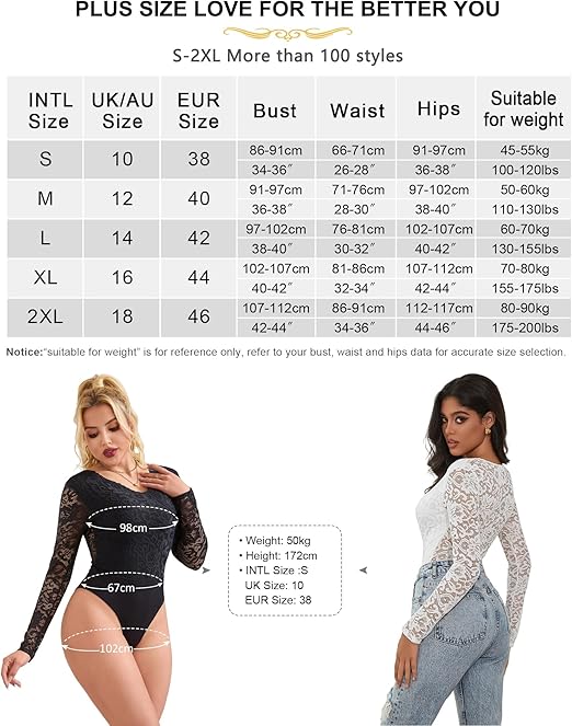 comeondear Bodysuit for Women Soft Stretch Leotard Tops Short Long Sleeve Leotard Clubwear Tops Black Fashion Bodysuit Top, Black, M