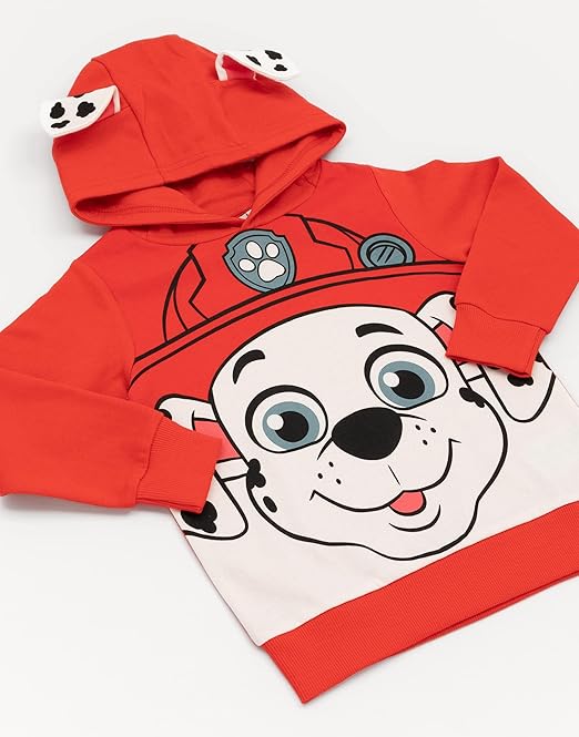 Paw Patrol Kids Hoodie | Boys Girls Chase Marshall Skye Everest OR Rubble Sweater Options | Yellow Navy Red Pink Blue Jumpers 3D Ears | Nickelodeon Merchandise, 3-4 Years