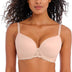 Freya Women's Offbeat Underwire Demi Molded Plunge T-Shirt Bra, Opaque, Natural Beige, 32F
