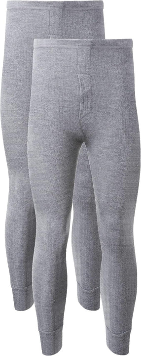 ---BUY ONE GET ONE FREE--- Heatwave® Pack of 2 Men's Thermal Trousers Long Johns, Grey, M