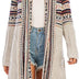 CGYY Women's Long Sleeve Open Front Cardigan Sweaters Boho Tassel Cardigan Aztec Tribal Stripe Fringe Cardigan