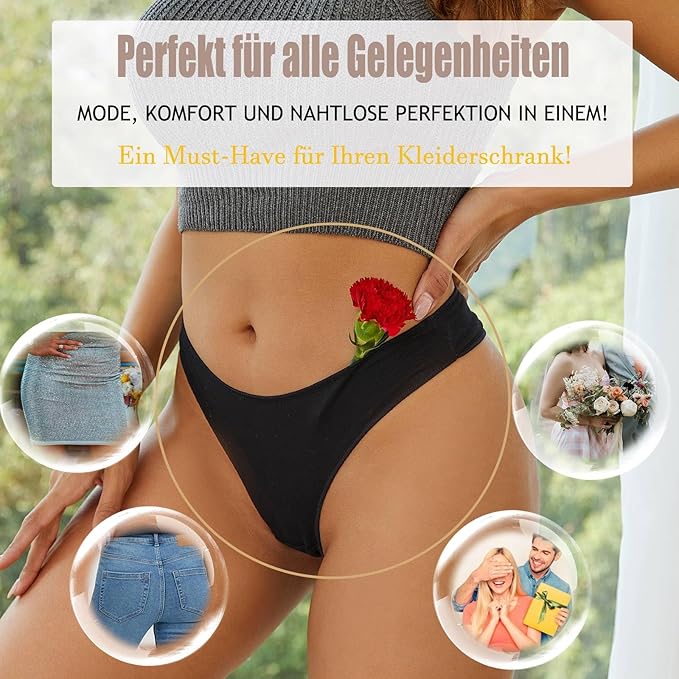 BeReady Cotton Thongs for Women Sexy Ladies Underwear Panties Hipster Bikini Breathable Knickers for Women Multipack 6, S