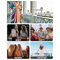 Bsubseach Plus Size Kaftan Dresses for Women Print Swim Cover Up Batwing Sleeve Caftans Casual Vacation Outfits Mix Colours