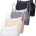 4 Pieces Women's Lace Bralette Cami Lace Half Camisole Stretchy Non Padded Bandeau Tube Top Bra for Women Girls (Black, White, Beige, Grey,X-Large)