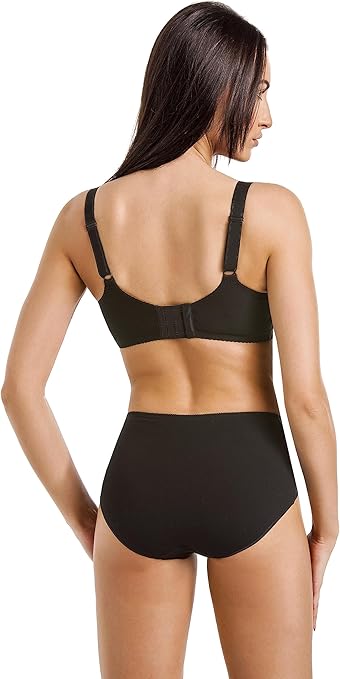 Teyli Bras for Women with Adjustable Straps - Women's Bra with lace Detail - Soft Cotton Bra - Underwired Bras Black 30J
