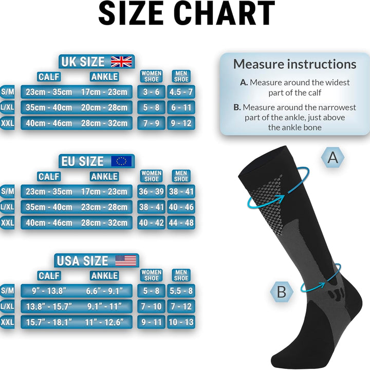 360 RELIEF 3 Pairs Copper Compression Socks - Women & Men Graduated Athletic Fit for Running, Nurses, Shin Splint, Flight Travel, Maternity, Pregnancy | S/M, Black with Mesh Laundry Bag