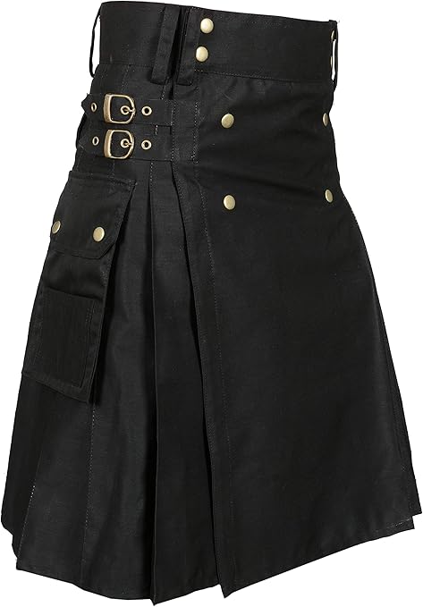 Active Men's Wedding Utility Kilts (Black, 46'')