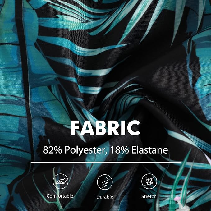 ECUPPER Womens Plus Size Skirted Swimsuit Floral Printed Swimwear Padded Swim Suit Dress with Boy Shorts