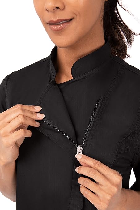Chef Works Women's Springfield Chef Coat Jacket, Black, 3X-Large