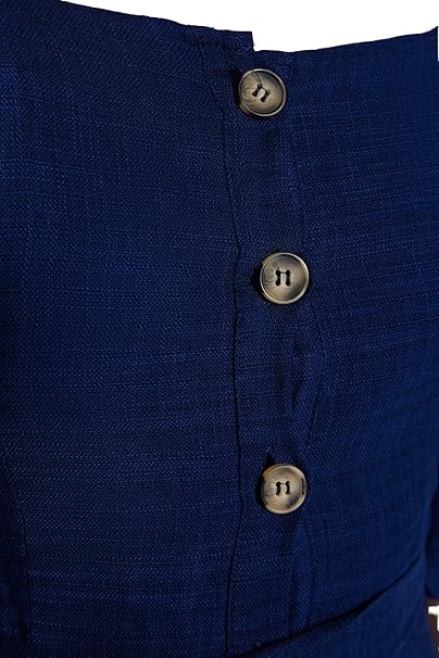 Trendyol Women's Midi A-line Regular Dress, Navy Blue, 34 UK