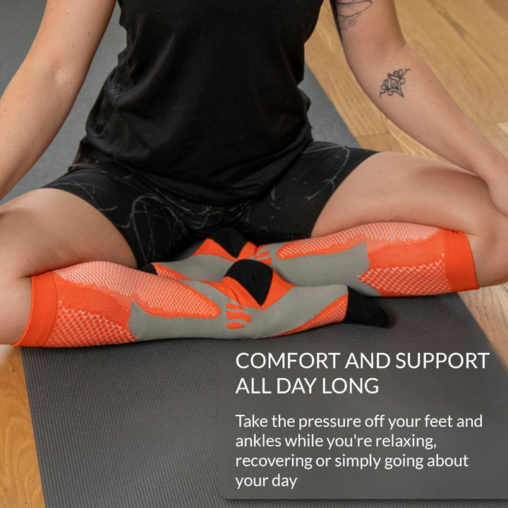 360 RELIEF 3 Pairs Copper Compression Socks - Women & Men Graduated Athletic Fit for Running, Nurses, Shin Splint, Flight Travel, Maternity, Pregnancy | S/M, Black with Mesh Laundry Bag