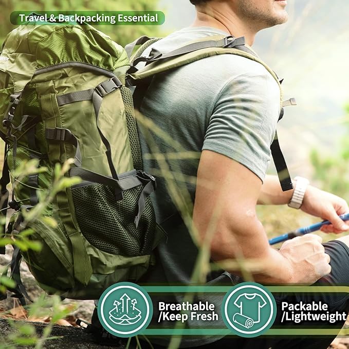 Merino Protect 100% Merino Wool T Shirt Mens Odor Resistance Base Layer Lightweight Hiking Travel T-Shirt Soft Undershirt Black, XL