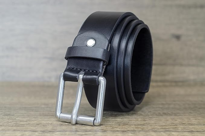 Mens 38mm Leather Smart / Casual Jeans Black Belt Size 32" - 36" Medium