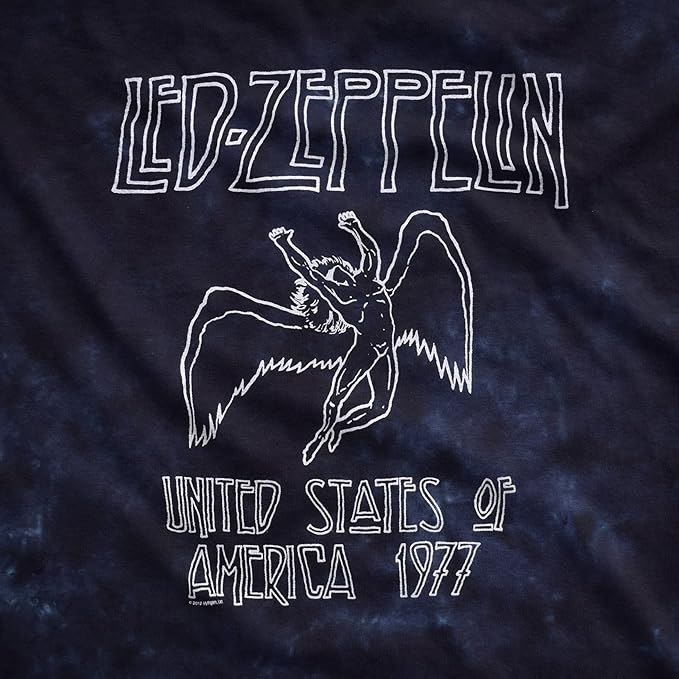 Liquid Blue Men's Led Zeppelin USA Tour '77 T-Shirt, Multi, 4XL