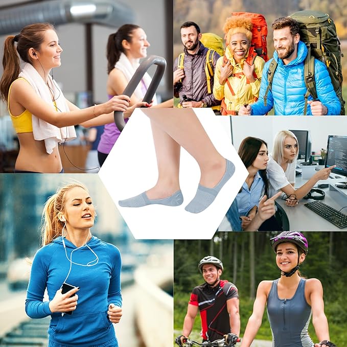 Zuimei 7 Pairs No Show Socks for Women, Breatheble Invisible Ultra Low Cut Liner Socks Non Slip Cotton Boat Socks Boat Shoes with Silicone Strips for Sneaker Loafers. Multicolor, 4.5-7