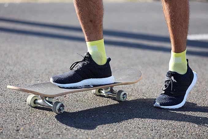 Rainbow Socks - Women Men Colourful Cotton Sneaker Sport Socks - 6 Pairs - Orange Red Yellow Turquoise Green Fuchsia - Size 10-11,5