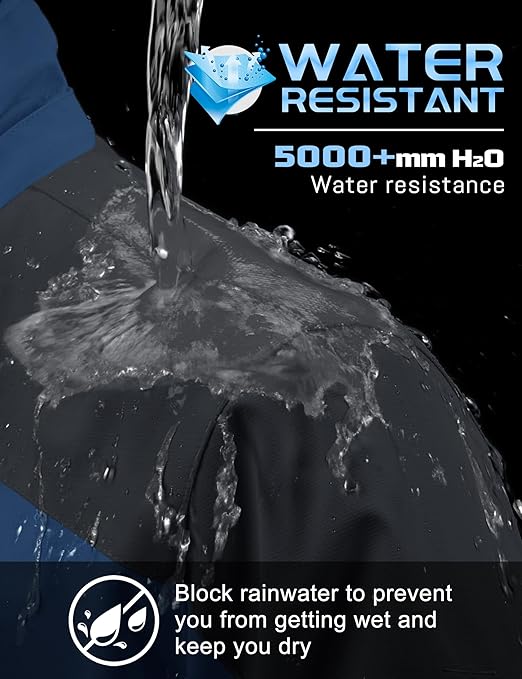 TACVASEN Military Jacket Mens Waterproof Outdoor Jacket Bomber Flight Breathable Warm Outdoor Ski Snow Skiing Sports Jacket Denim Blue, XXL