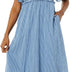 Max Studio Women's Yarn Dye Flutter Sleeve Dress, Blue Gingham-134-100, Medium