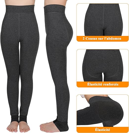 AIMTOP Women Leggings Winter Thick Warm Fleece Lined Thermal Stretchy Leggings Pants, High Waisted Full Length Thermal Leggings for Women (Black)
