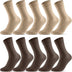 10 Pairs of Men's Women's Business Socks in Premium Quality with Comfort Waistband without Seam Made of Cotton, (4) 5 x sand melange + 5 x brown melange, 43-46
