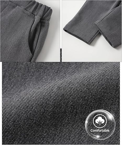 SOLOYEE Baby Boys Formal Suit, Infant Gentleman Wedding Outfit Newborn Bodysuit + Pants + Waistcoat + Bow Tie + Corsage Christening Clothes 5Pcs Set (Grey, 6-12 Months)