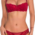 Bluewhalebaby Women's Underwire Push up Demi Balconette Bra and Knickers Set Lace Lingerie Sets Red 36B