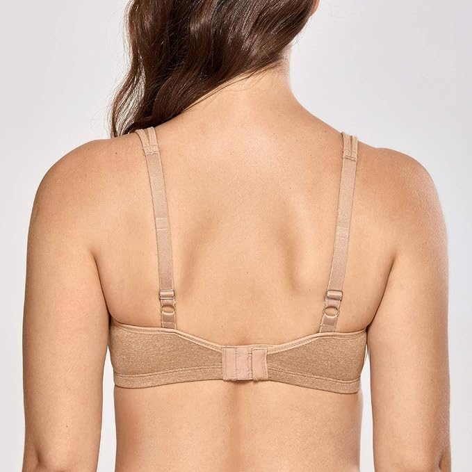 DELIMIRA Women's Full Cup Underwired Seamless Plus Size Minimizer Bra Chanterelle 34G