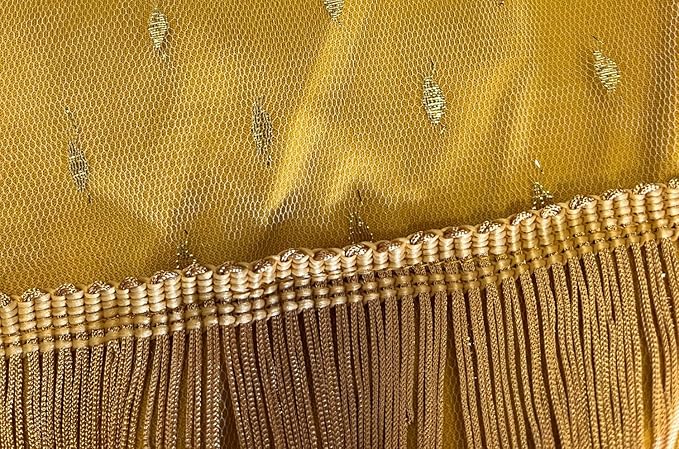 MIMIKRY Tina Turner Fringe Dress Ochre / Gold Disco Outfit 70s Women's Costume 20s Charleston Mini Dress, Ochre/Gold, XL