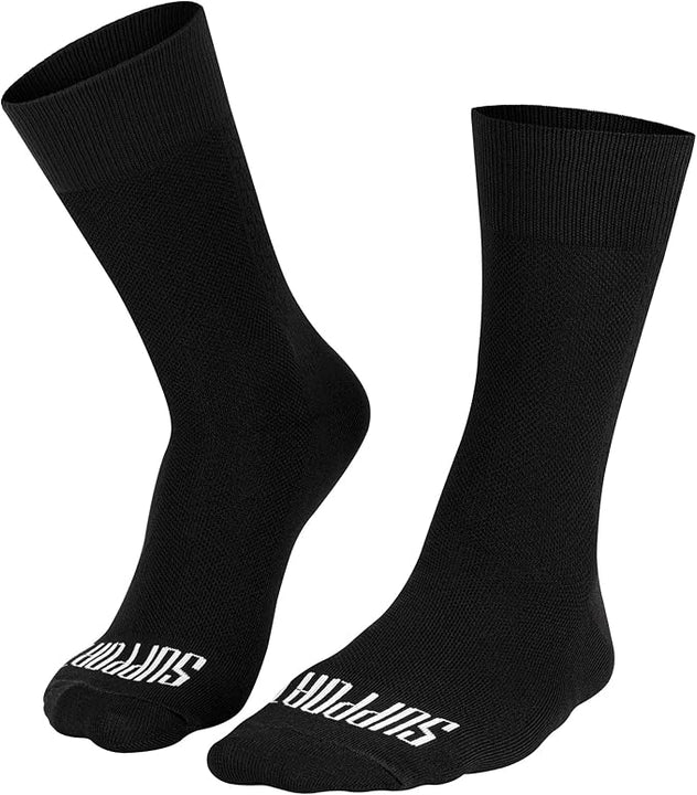 SUPPORT Men's Super-Light Cycling Socks, unisex cyclist accessories, Hiking Walking Climbing Bike Riding, Black, 8-9 UK