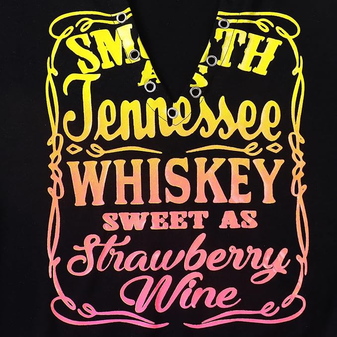 Women's Tank Top Summer Smooth As Tennessee Whiskey Shirt Sleeveless Basic T-Shirt Sexy V-Neck Vest Tunic Blouse Top, Black (black-2), S