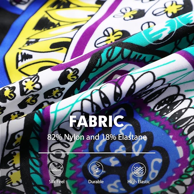 ECUPPER Womens One Piece Swimsuit Plus Size Swimwear Floral Printed Swimming Costume with Skirt Green 3XL