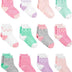 Simple Joys by Carter's Baby Girls' 12-Pack Sock Crew, Pink/Purple/Mint Green, 12-24 Months (Pack of 12)