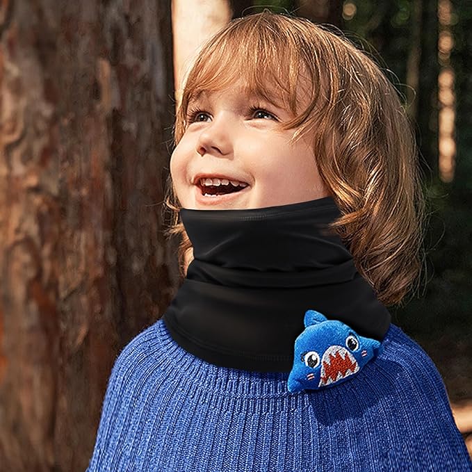 EUPSIIU 2 Pcs Kids Neck Warmer, Winter Neck Warmer Gaiter Fleece, Kids Ski Mask,Tube Scarf, Windproof Neck Scarf, Thermal Mask for Outdoor Sports Skiing Running Boys and Girls, One Size