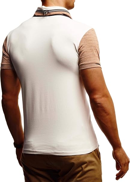 Leif Nelson Men's Summer T-Shirt with Drawstring, Regular Fit Men's T-Shirt with High Cotton Content, Fashionable Men's T-Shirt, Stylish Men's T-Shirt, Short Sleeve, beige, L