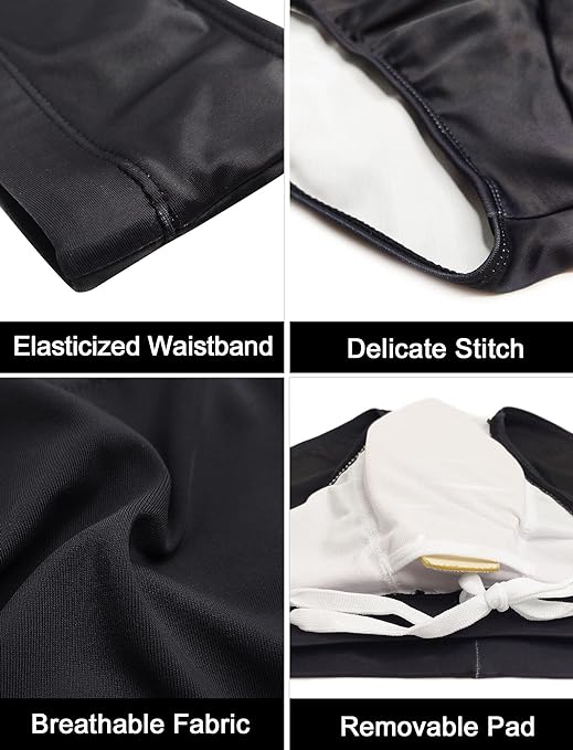 SEAUR - Men's Swimming Trunks Tight Short Swimming Trunks Beach Quick Drying with Removable Pad Classic Boys Swimming Swim Briefs Water Sports Pool Style 17, XL