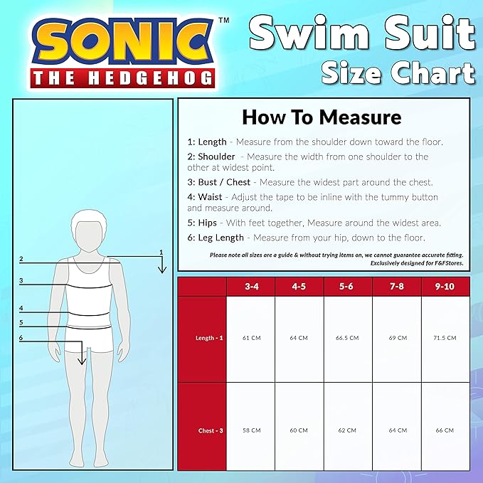 Sonic The Hedgehog Boys Swimming Costume Summer Holiday Essentials for Kids Childrens Swimwear 3-10 Years Short Sleeve Full Body Swimsuit with Zip Beach Pool (Navy, 7-8 Years)