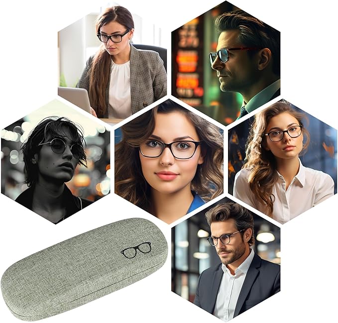 SHACHENH 4 Pcs Glasses Case Hard Shell Eyeglasses Case, PU Leather Protective Glasses Cases, Sunglasses Case, Spectacle Cases for Women Men, Hard Glasses Cases for Sunglasses Reading Glasses Storage