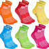 Rainbow Socks - Women Men Colourful Cotton Sneaker Sport Socks - 6 Pairs - Orange Red Yellow Turquoise Green Fuchsia - Size 10-11,5