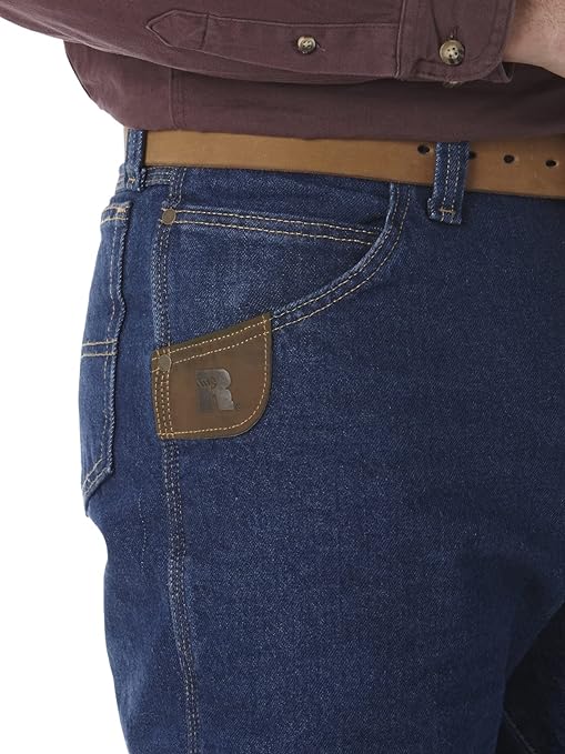 Wrangler Riggs Workwear Men's Riggs Workwear Fleece Lined Relaxed Fit Jean Work Utility Pants, Night Brown/Black, 35W x 32L