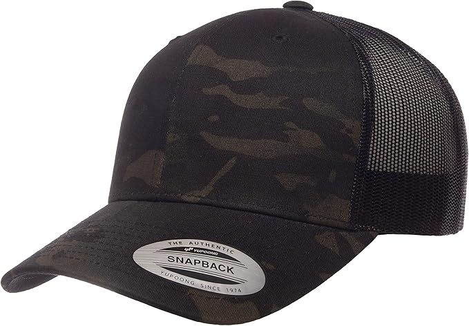 Yupoong YP Classics Retro Trucker Cap, Multicam Black, One Size