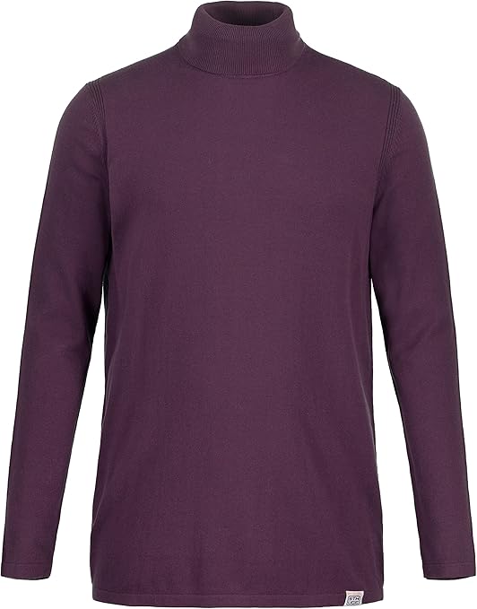 STHUGE Men's Turtle Neck Sweater, Aubergine, XL