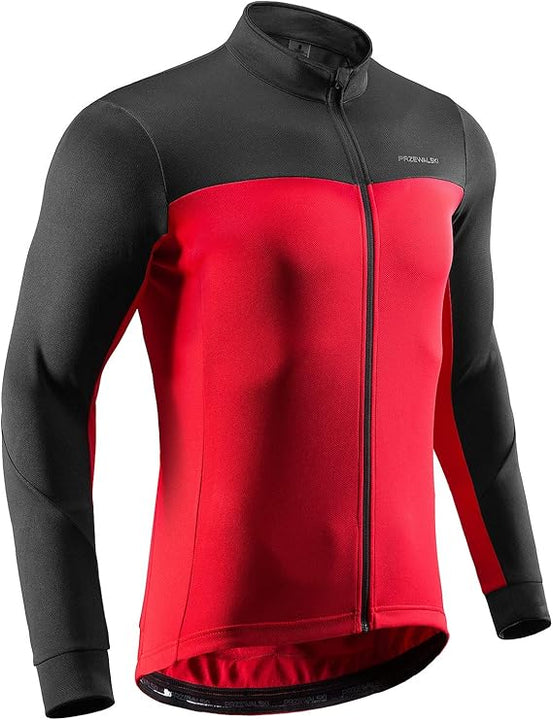 Przewalski Men's Cycling Jacket Thermal Long Sleeve Winter Bike Jacket Breathable Full Zipper Bicycle, XL