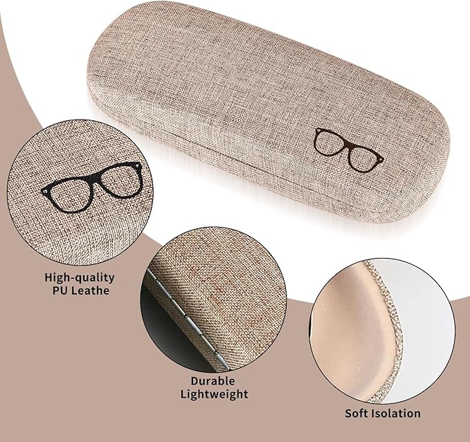 SHACHENH 4 Pcs Glasses Case Hard Shell Eyeglasses Case, PU Leather Protective Glasses Cases, Sunglasses Case, Spectacle Cases for Women Men, Hard Glasses Cases for Sunglasses Reading Glasses Storage